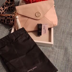 Giorgio Armani GWP Light Pink Envelope Crossbody Bag.Brand New See PICS.w/ Gloss